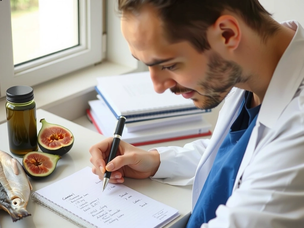 Nutricionist piše bilješke u radnu bilježnicu